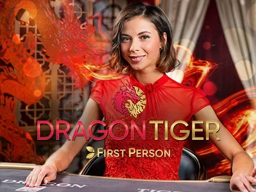 Dealer presenting a live Dragon Tiger round